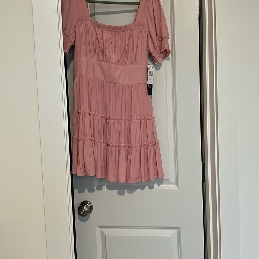 Trixxi Blush Pink Mini Dress with Ruffles fully lined NWT💗